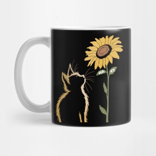 8647 Cat Sunflower – Subtle Anti-Trump Political Design for Cat Lovers Mug
